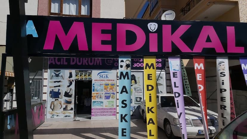 5A Medikal tabelası ve mağaza önü