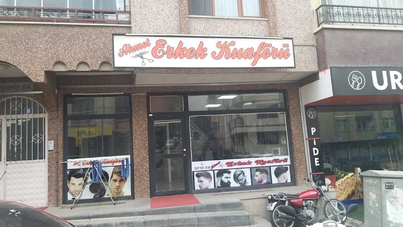 Ahmet Erkek Kuaförü gündüz cephe görünümü