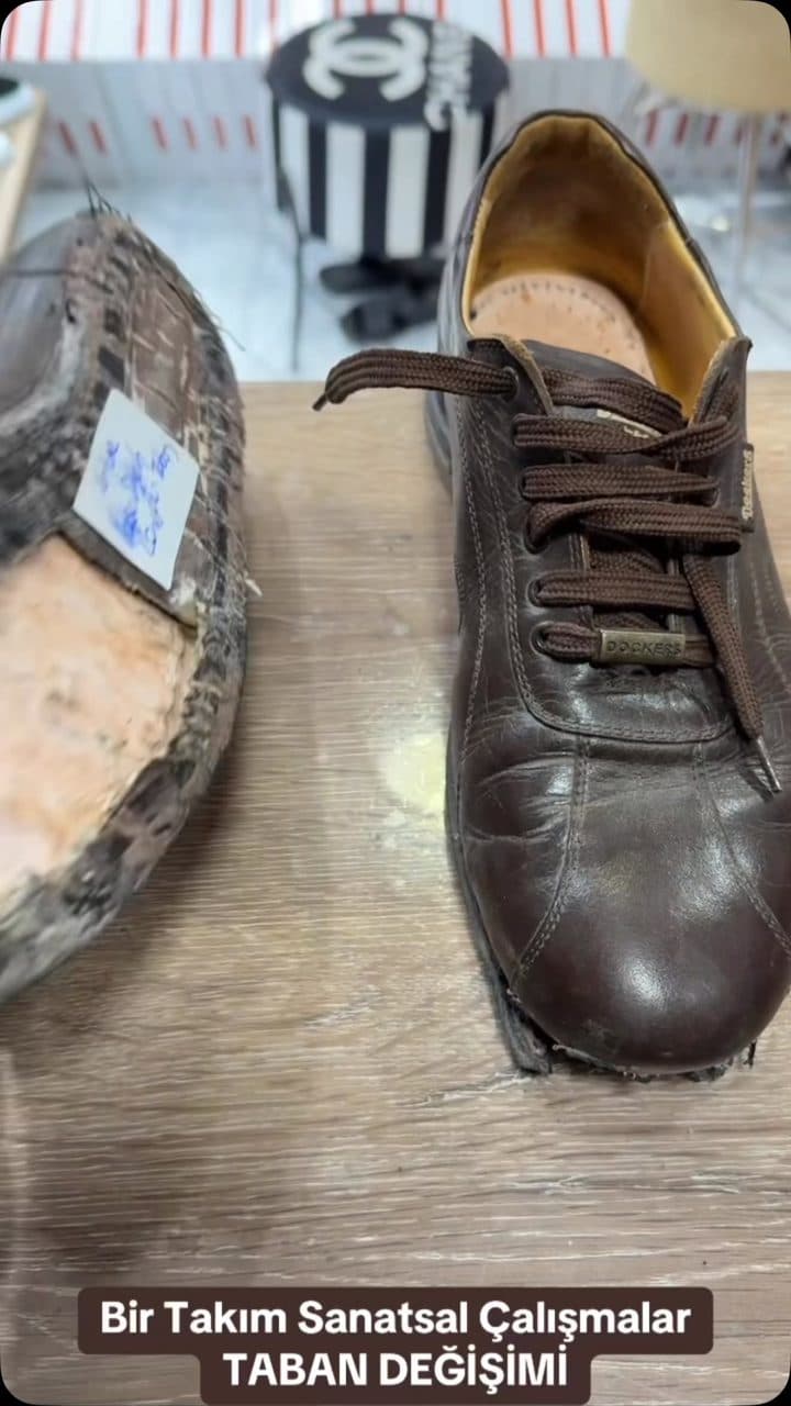 Restore edilmiş deri ayakkabı