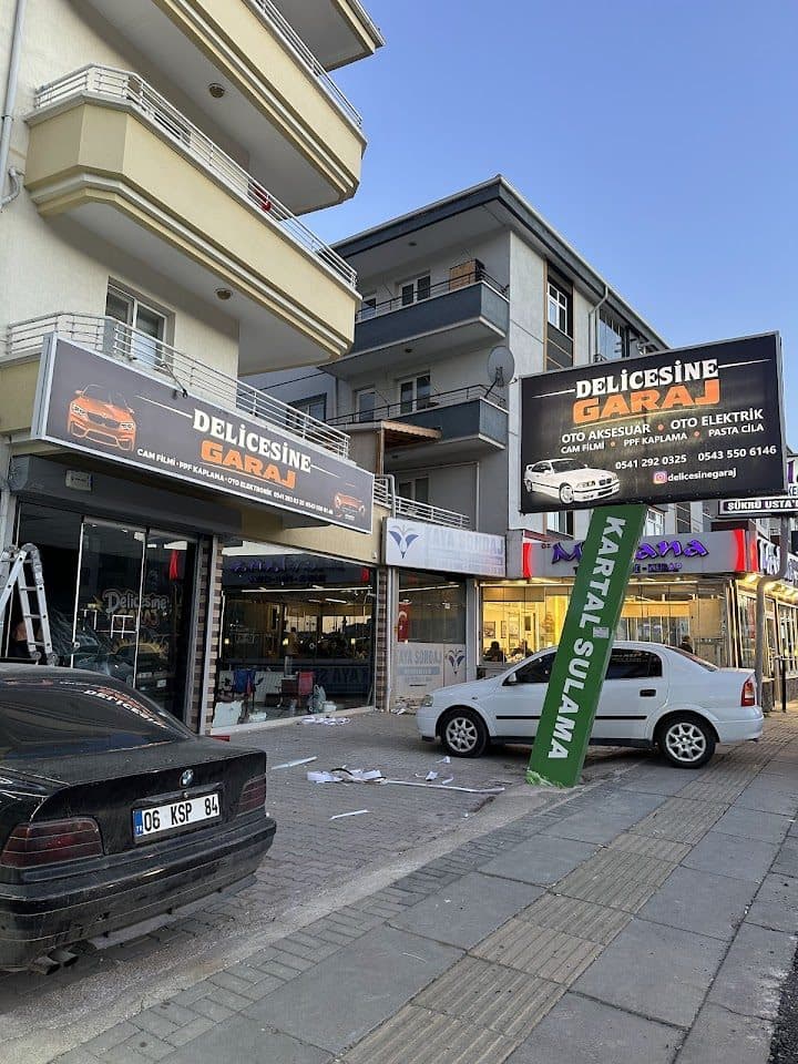 Delicesine Garaj dükkân görünümü — Oto Aksesuar, Oto Elektrik, Cam Film, PPF Kaplama, Pasta Cila