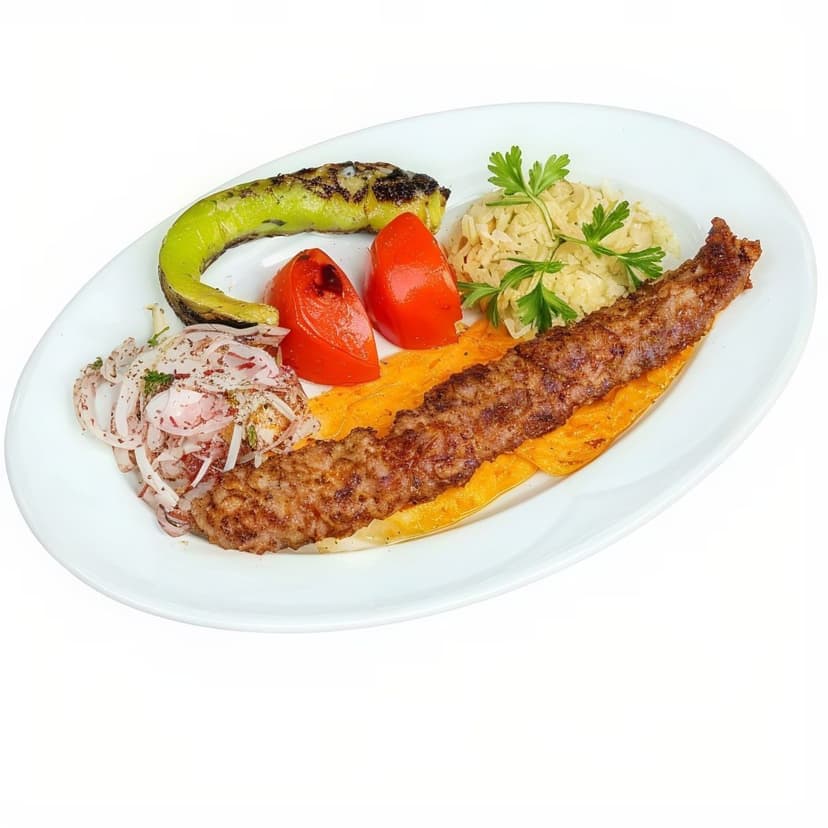 Adana kebap, garnitür ile