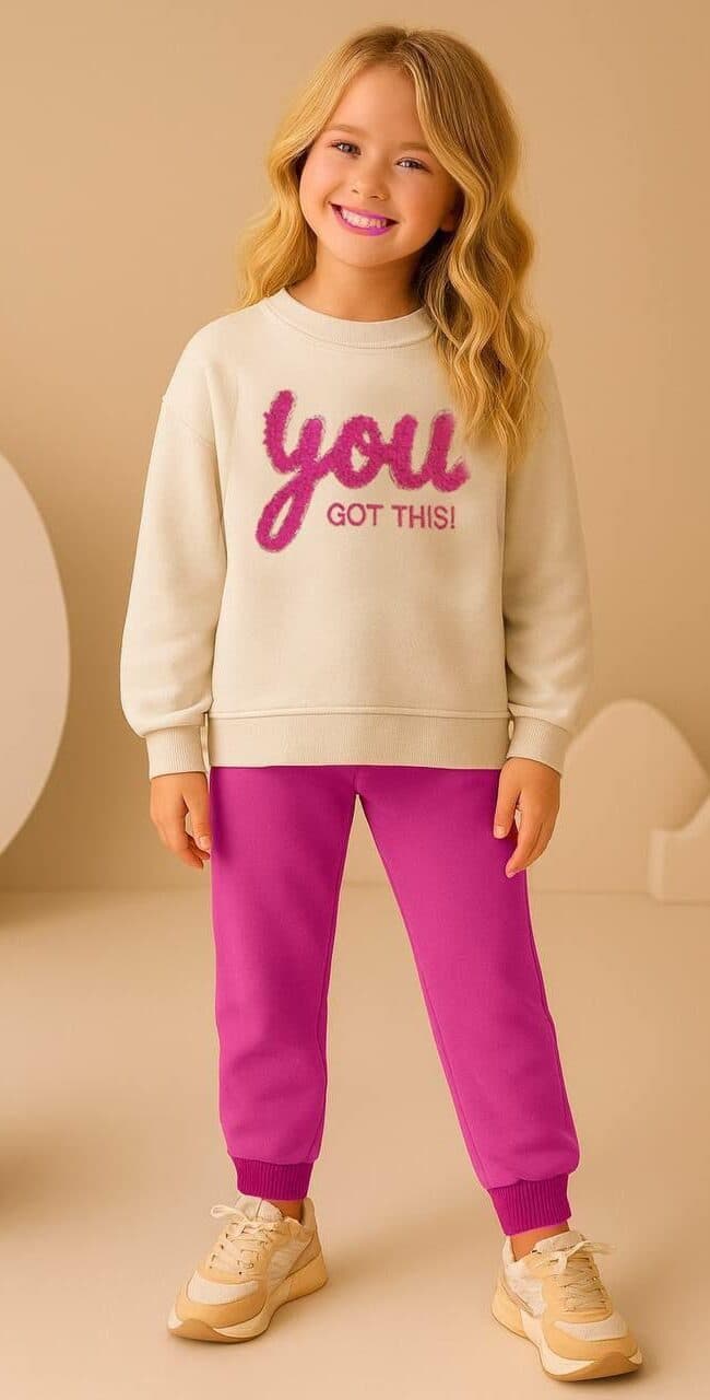 Kız çocuk sweatshirt ve taytlı takım