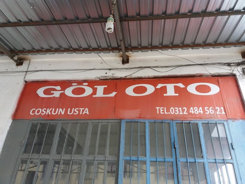 Göl Oto dükkân tabelası ve cephesi — Coşkun Usta