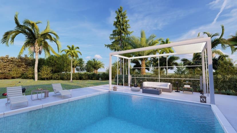 Havuz başı pergola sistemi
