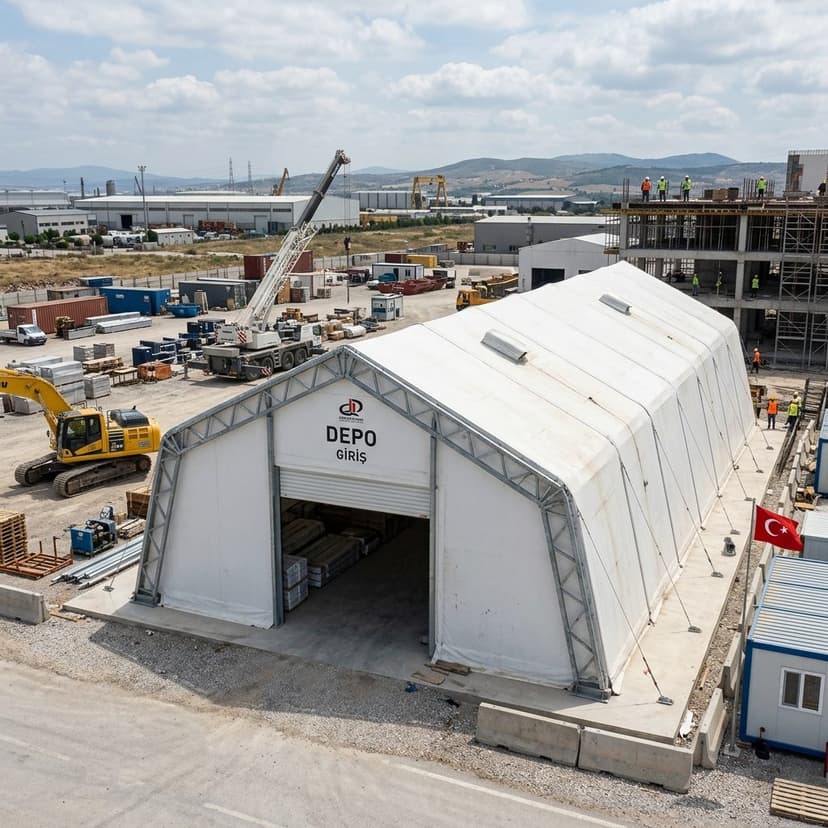 Endüstriyel şantiye ve depo çadırı