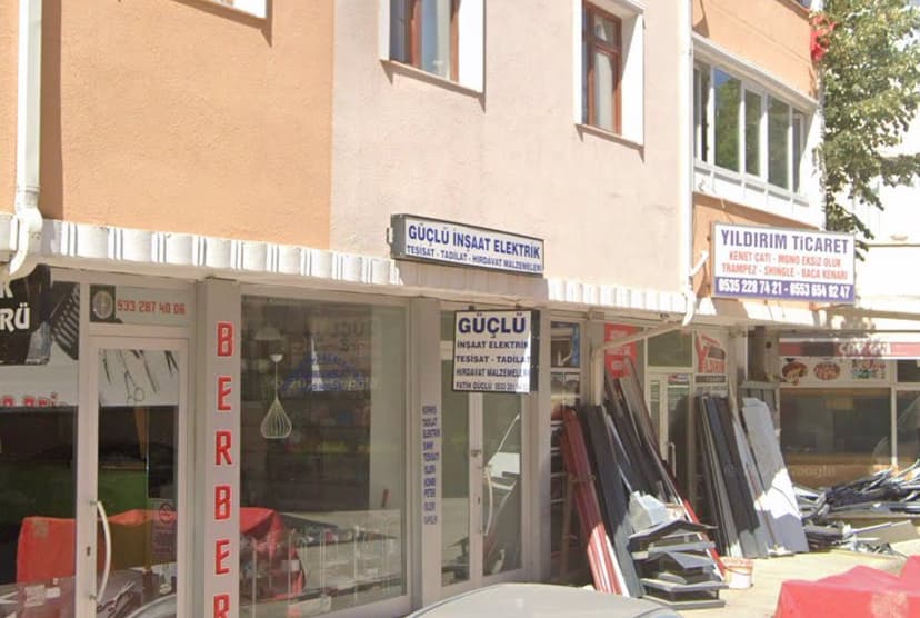 Güçlü İnşaat Elektrik dükkân görünümü (Google Street View)