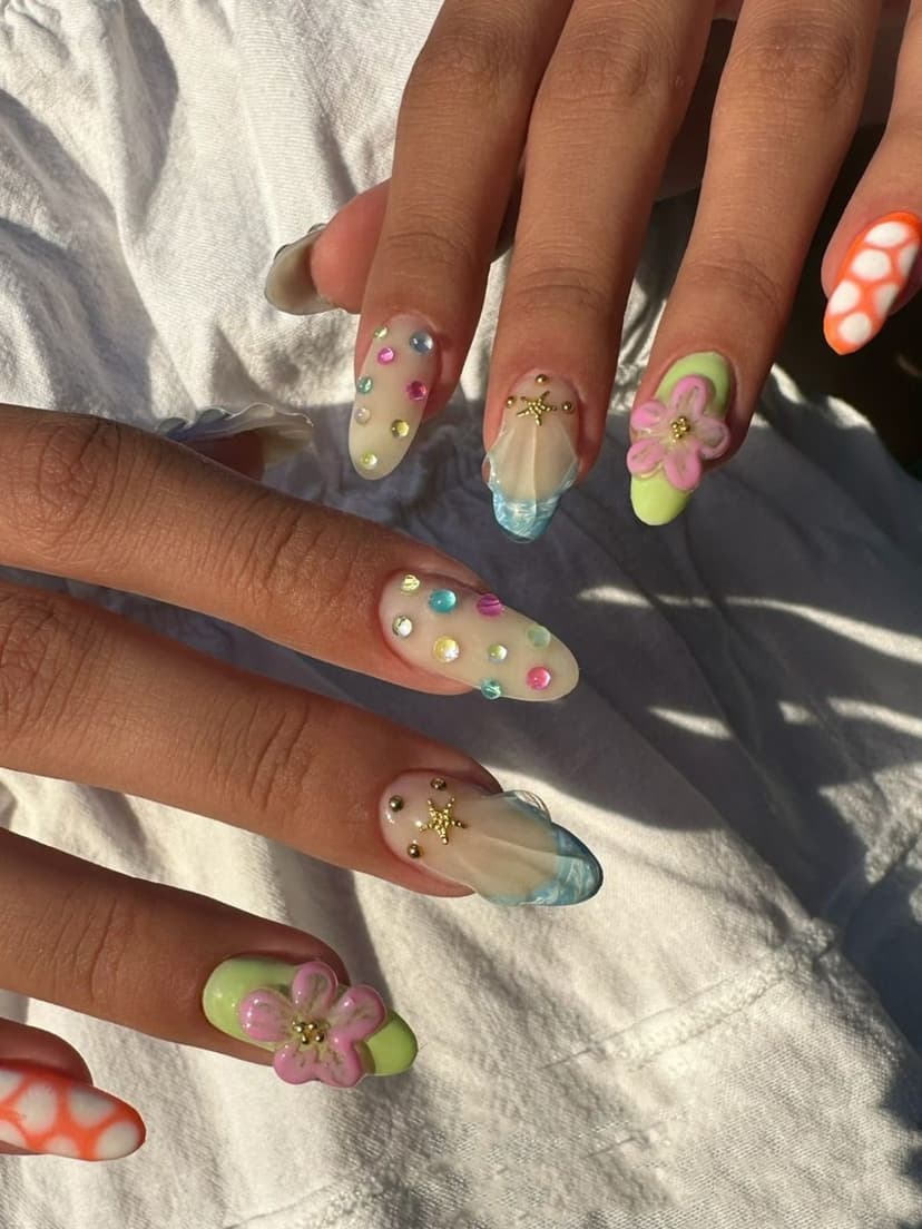 3D nail art yakın çekim