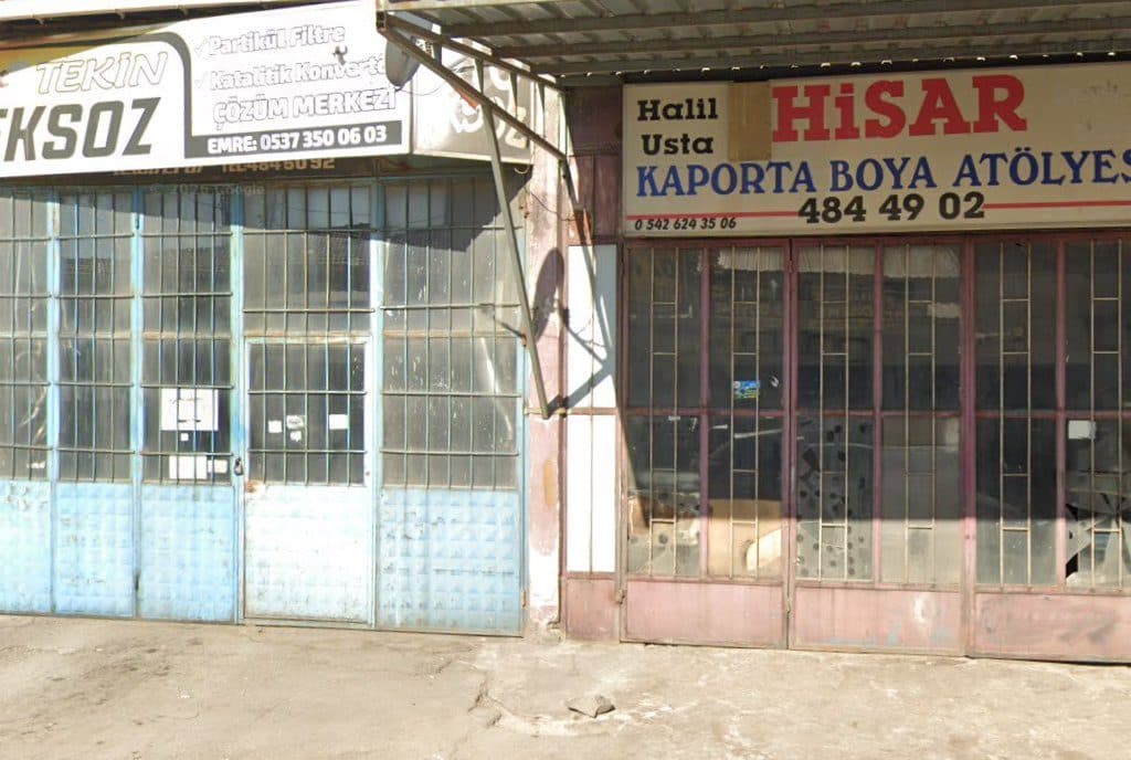 Hisar Kaporta Boya Atölyesi dükkân görünümü (Google Street View)
