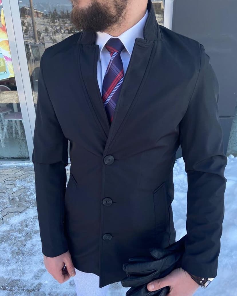 Lacivert blazer ceket kombin