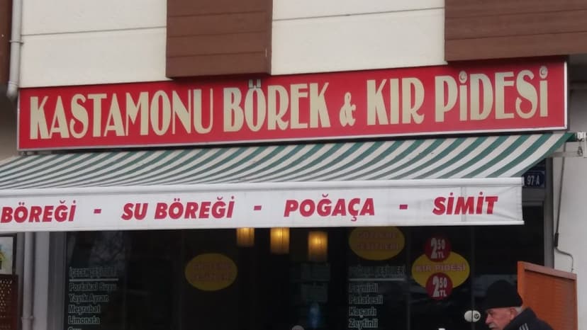 Tabela ve menü panosu — börek, poğaça, gözleme, kır pidesi