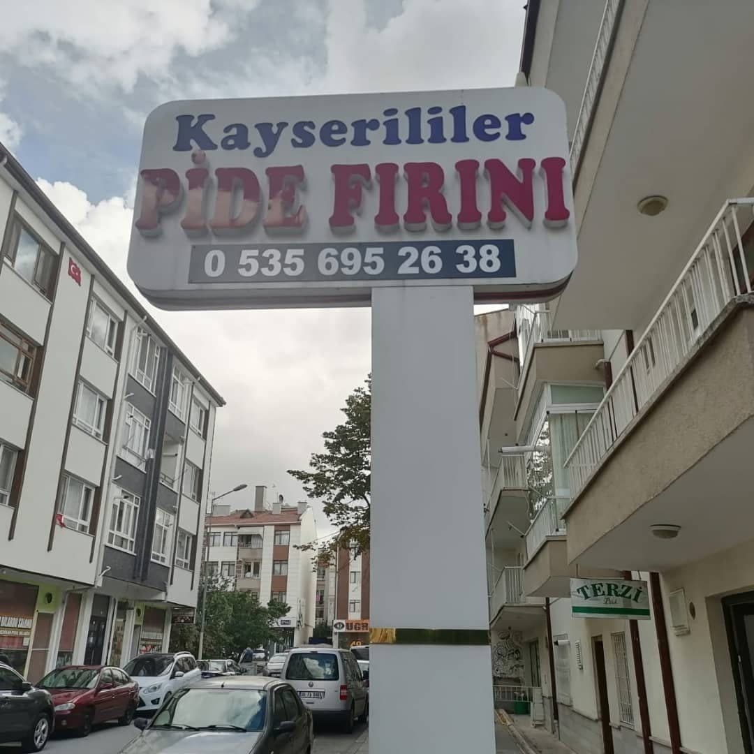 Kayserililer Pide Fırını tabelası (Instagram)