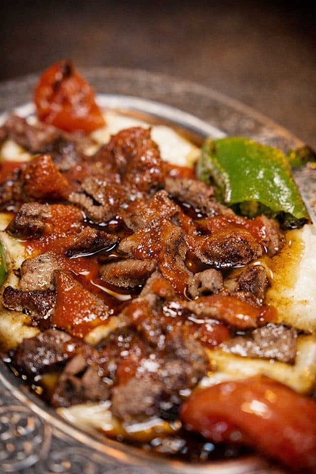 Kebap tabağı yakın çekim