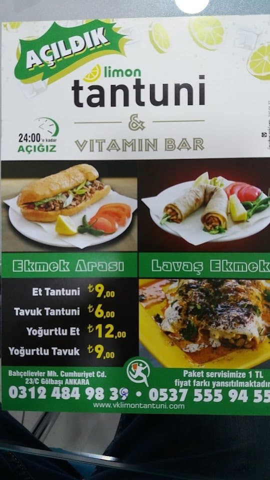 Menü ve fiyat panosu — Ekmek Arası & Lavaş Ekmek Tantuni