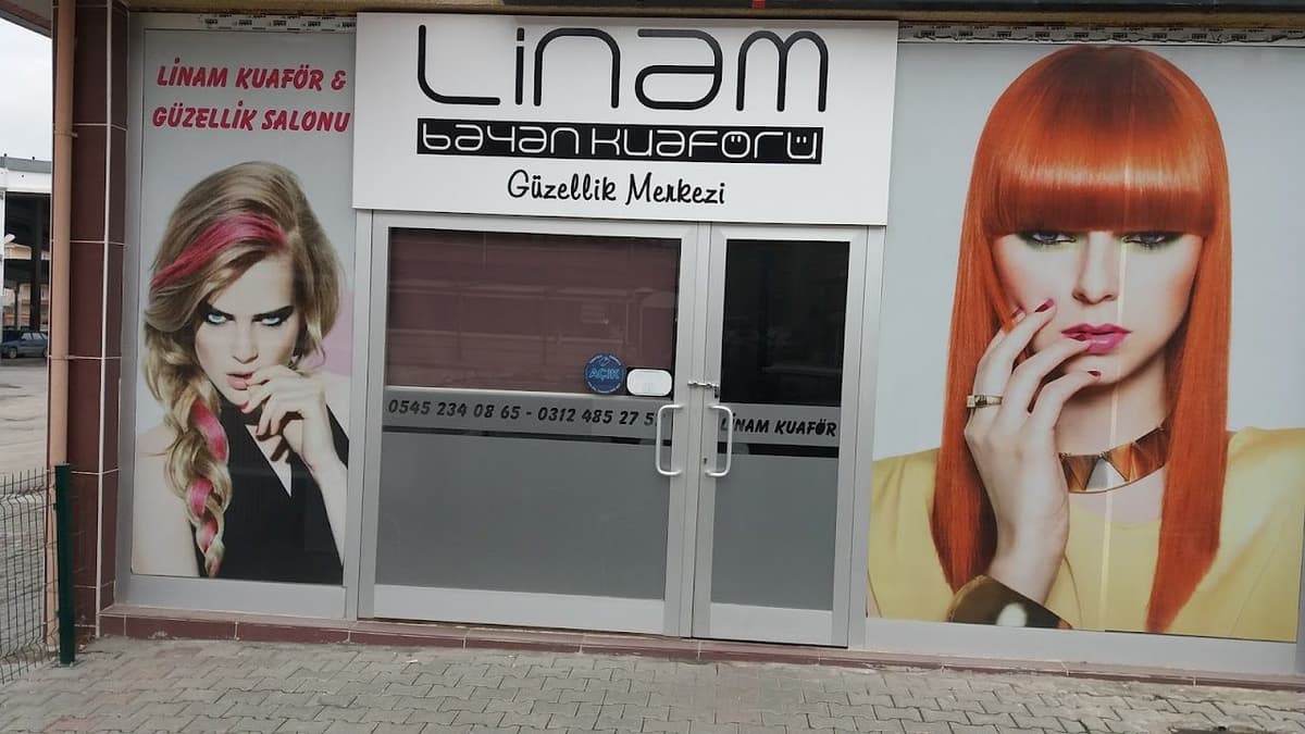 Linam Bayan Kuaförü & Güzellik Merkezi vitrin görünümü