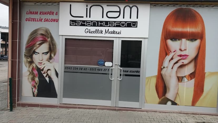 Linam Bayan Kuaförü & Güzellik Merkezi vitrin görünümü