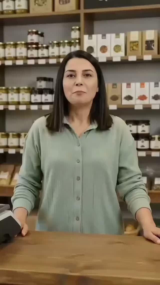 Lival Çiftliği mağazasında ürün rafları