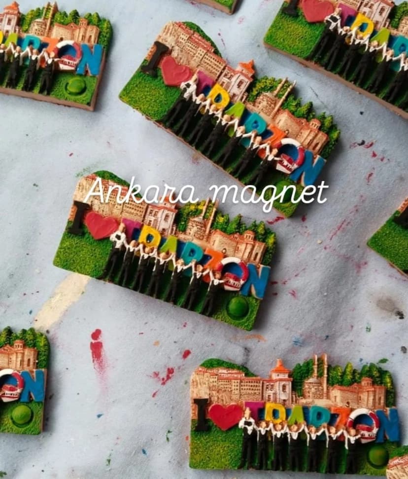 Trabzon temalı magnetler - atölyede toplu üretim