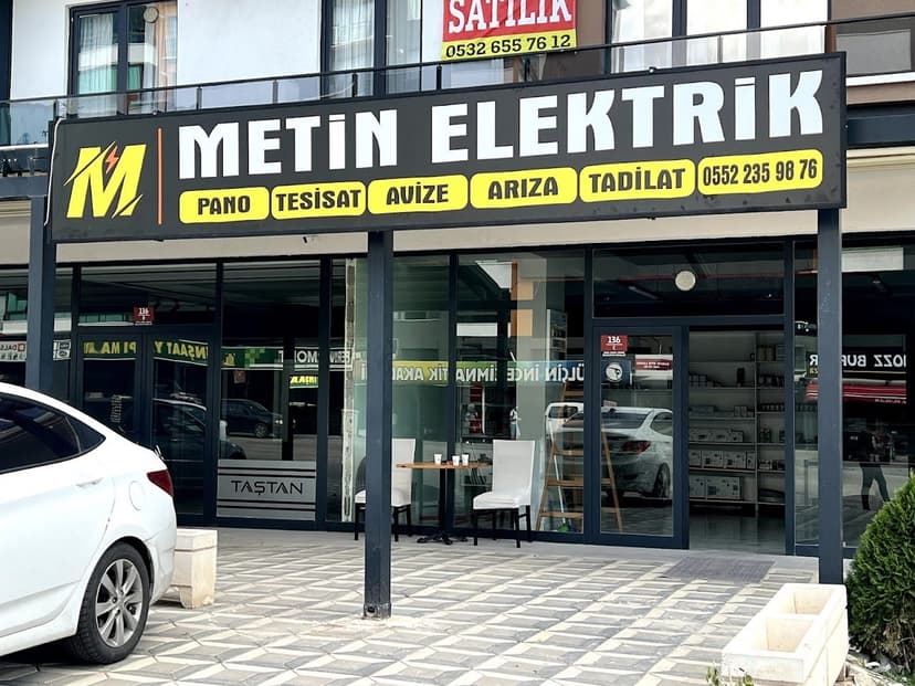 Metin Elektrik dükkân cephesi ve tabelası