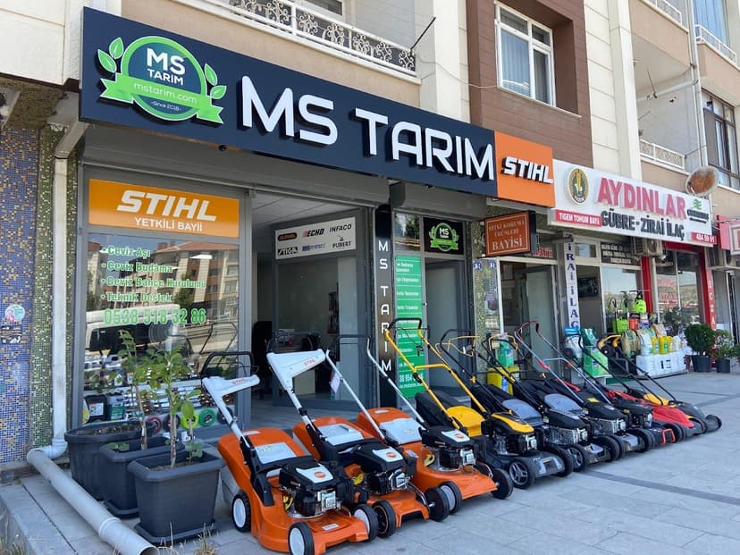 MS Tarım vitrini — çim biçme makineleri ve tarım ekipmanları