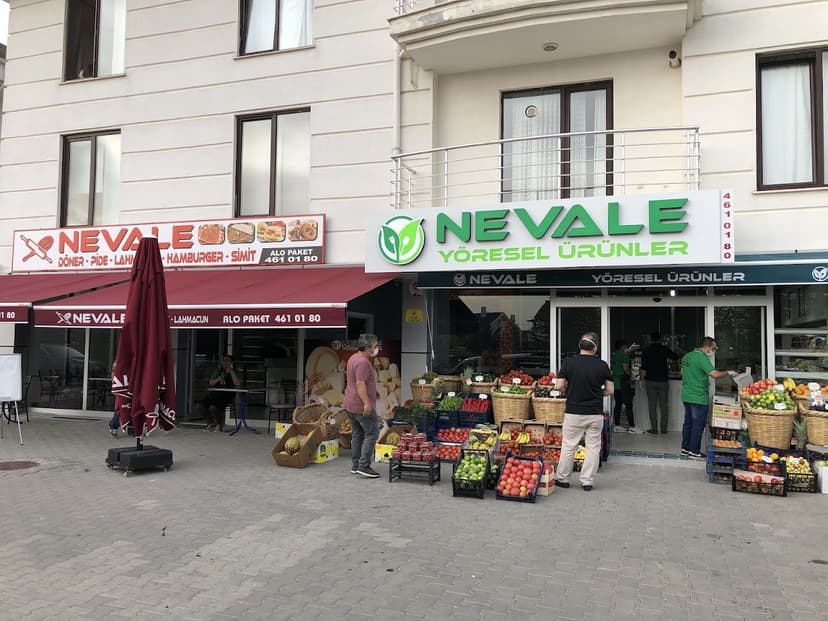 Nevale dükkân cephesi — döner, pide, lahmacun, hamburger, simit (Gölbaşı Kızılcaşar)