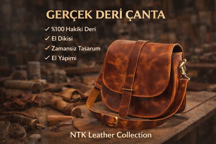 El yapımı hakiki deri çanta