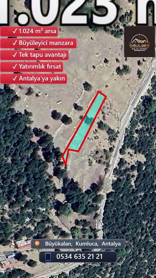 Oğulbey Emlak portföyünden yatırımlık arsa ilanı