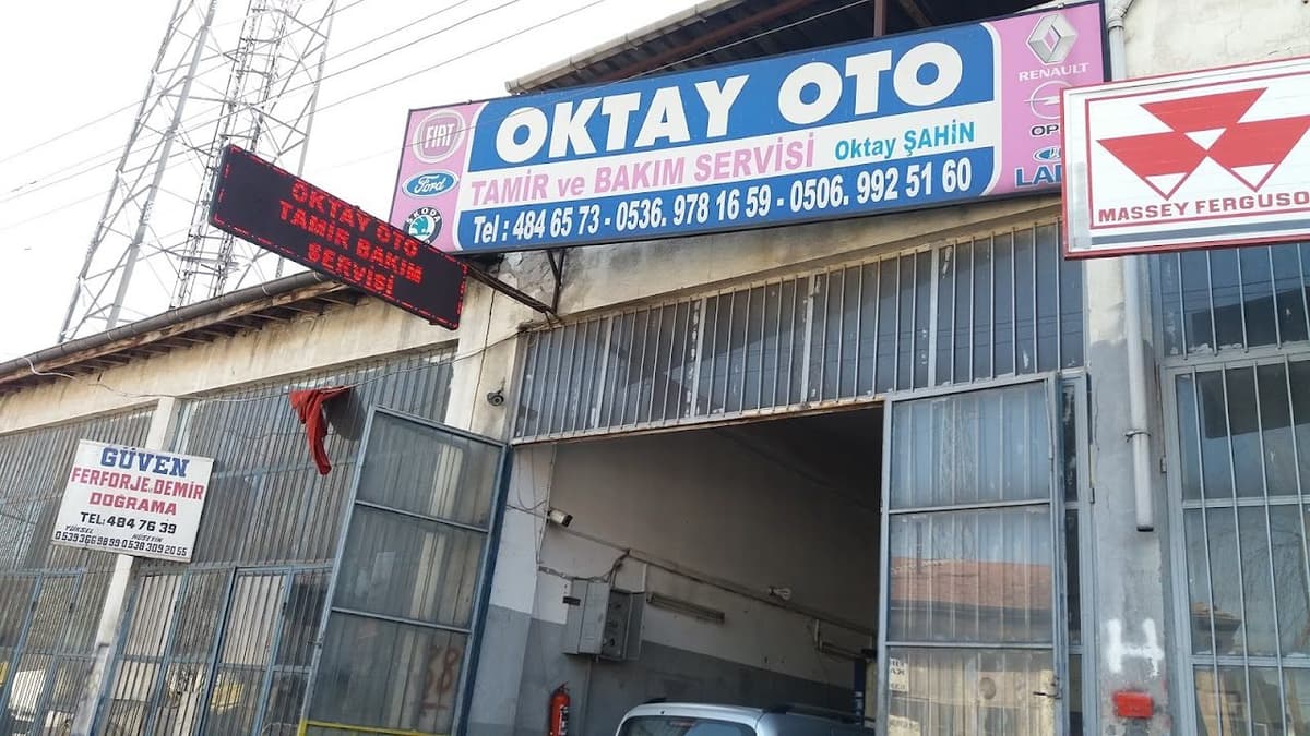 Oktay Oto Tamir ve Bakım Servisi dükkân tabelası