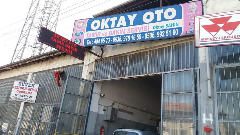 Oktay Oto Tamir ve Bakım Servisi dükkân tabelası