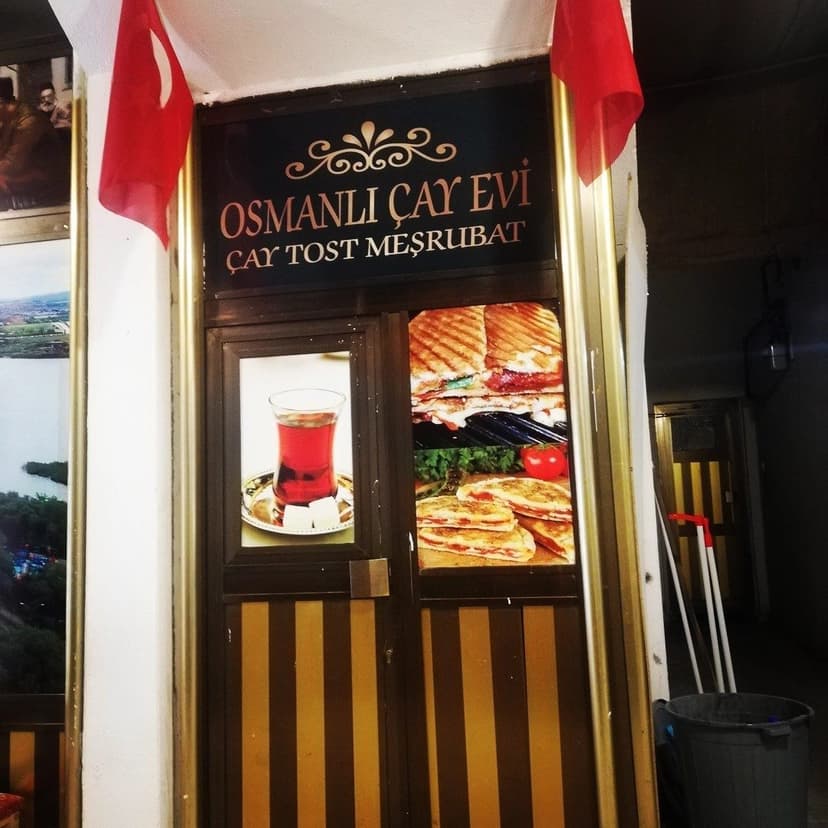 Çay, tost ve meşrubat menü tabelası