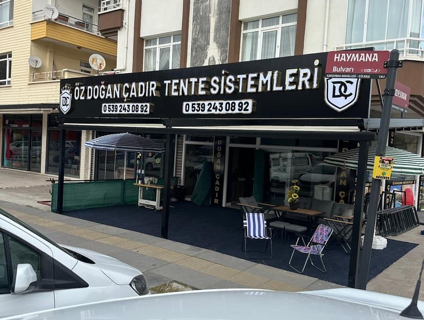 Mağaza girişi ve tente uygulaması