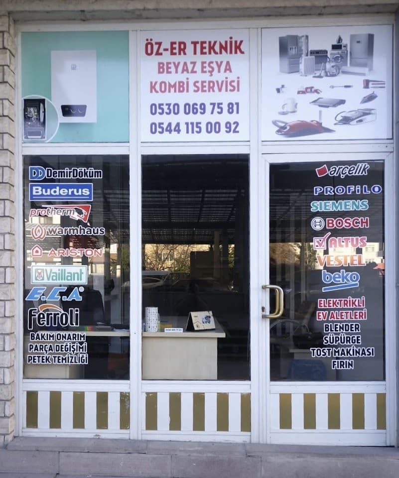 Öz-er Teknik dükkân görünümü ve servis tabelası — Seğmenler, Gölbaşı