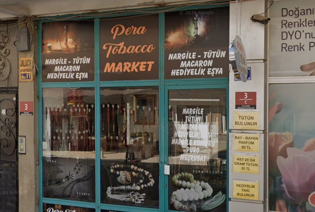 Pera Tütün Market dükkân görünümü (Google Street View)
