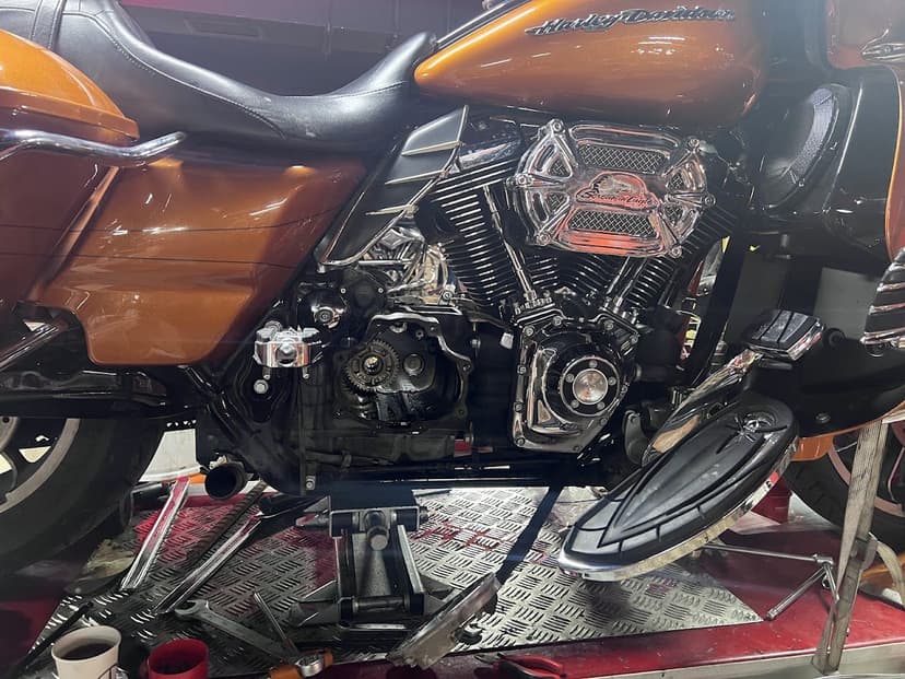 Servisteki Harley-Davidson touring motosiklet