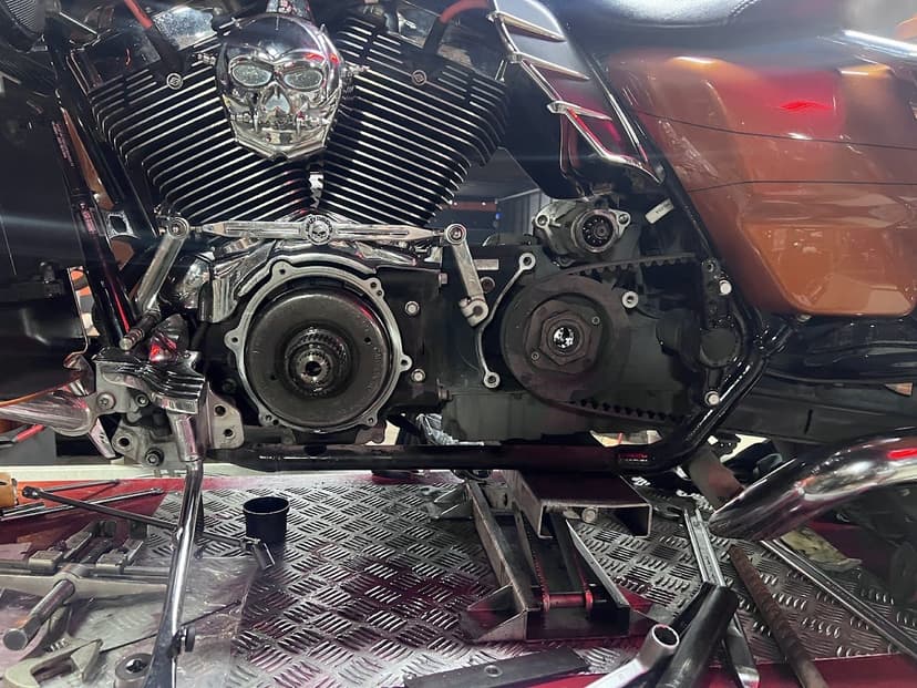 Harley-Davidson motor bakımı yakın çekim