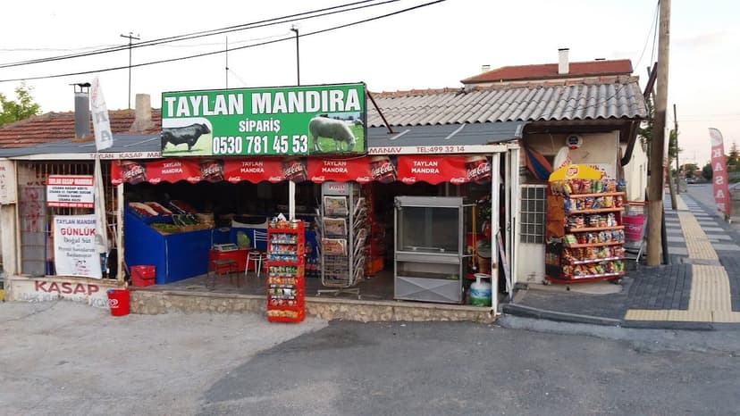 Taylan Mandıra dükkân görünümü ve tabelası