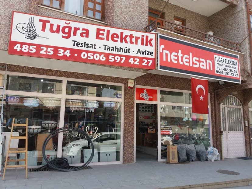 Tuğra Elektrik dükkân görünümü — Tesisat, Taahhüt, Avize