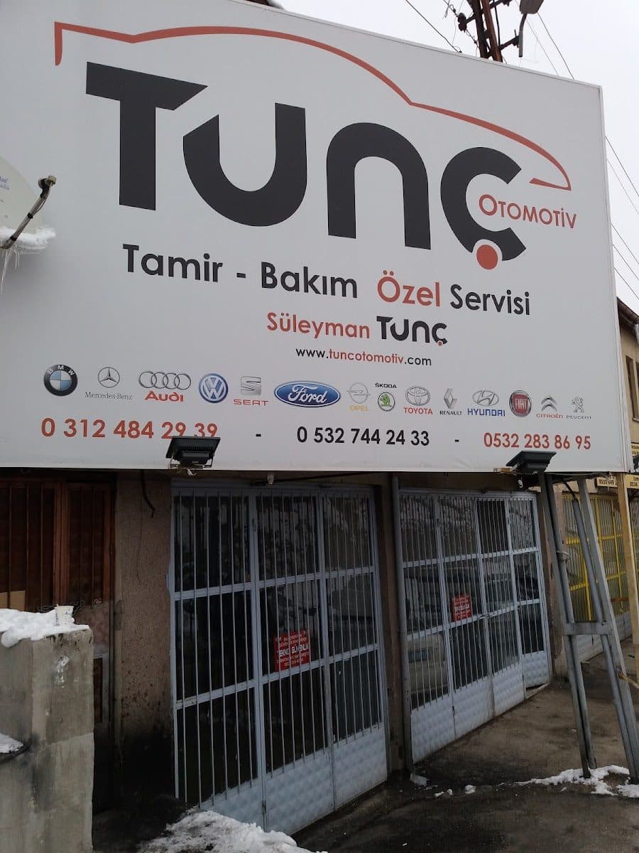 Tunç Otomotiv tabelası — Tamir-Bakım Özel Servisi (Süleyman Tunç)