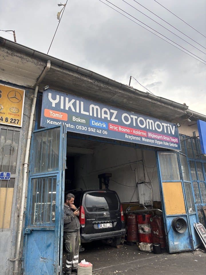Yıkılmaz Otomotiv dükkân görünümü ve tabelası