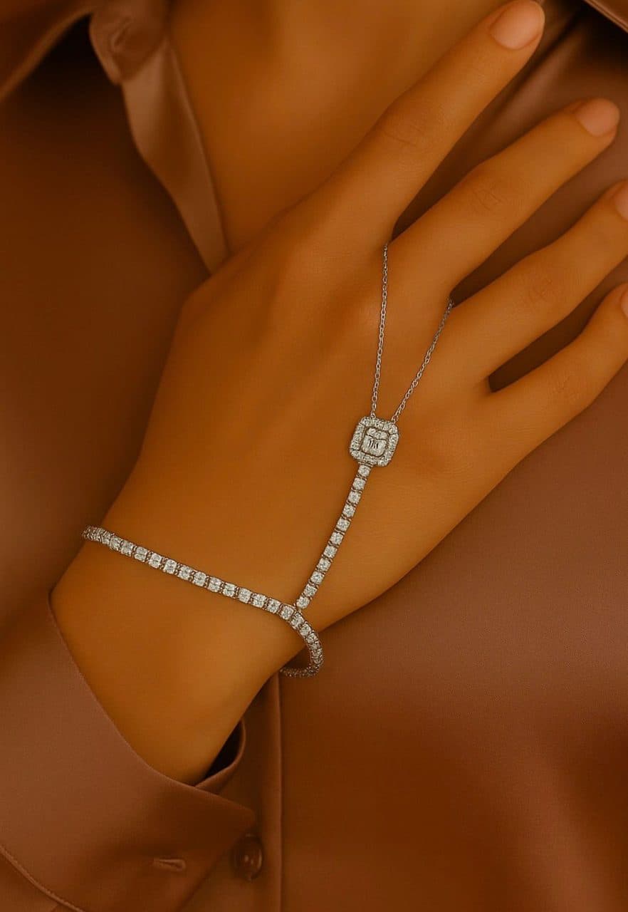 Zirkon taşlı şahmeran el zinciri — Zena Accessories