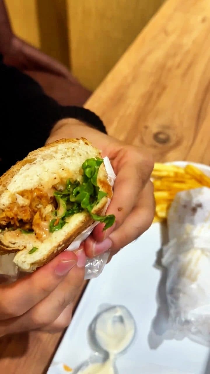 Çıtır tavuk burger ve patates