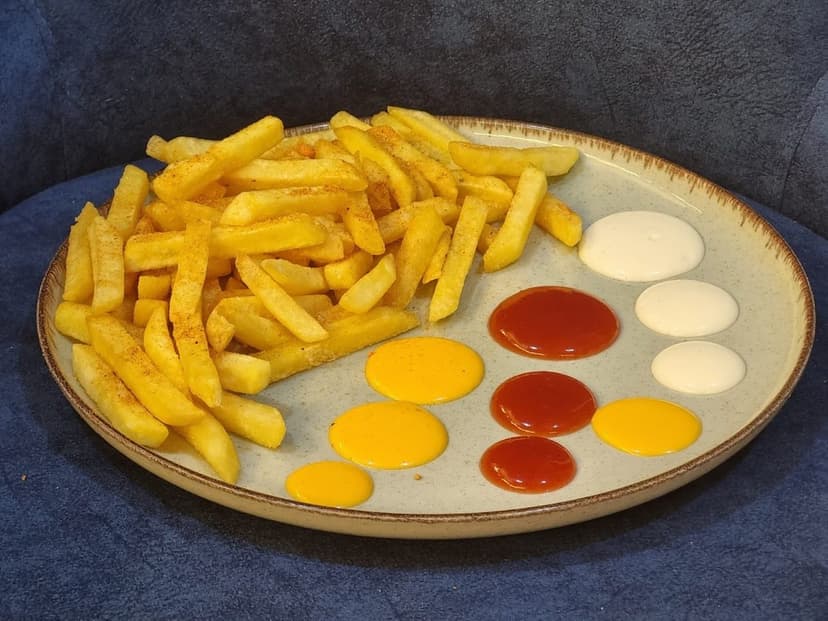 Patates tabağı ve özel soslar