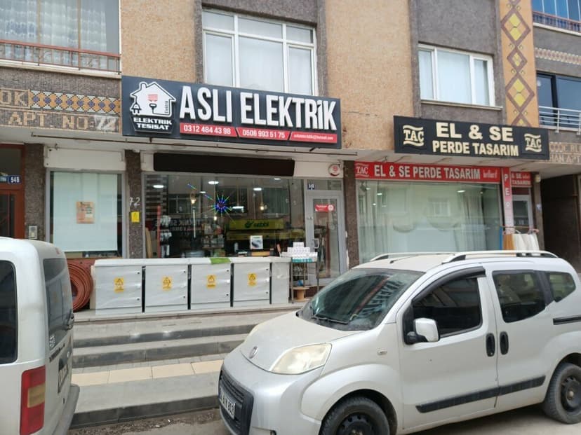 Aslı Elektrik dükkân görünümü — Karanfil Cad., Seğmenler