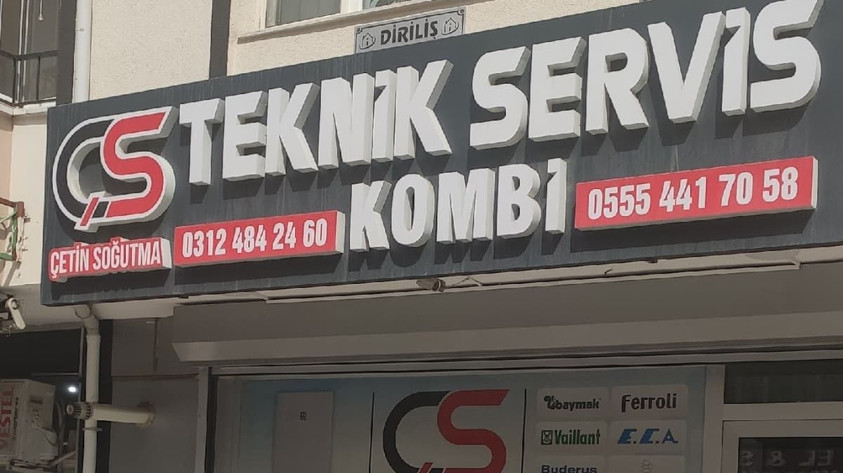 Çetin Soğutma Teknik Servis Kombi tabelası