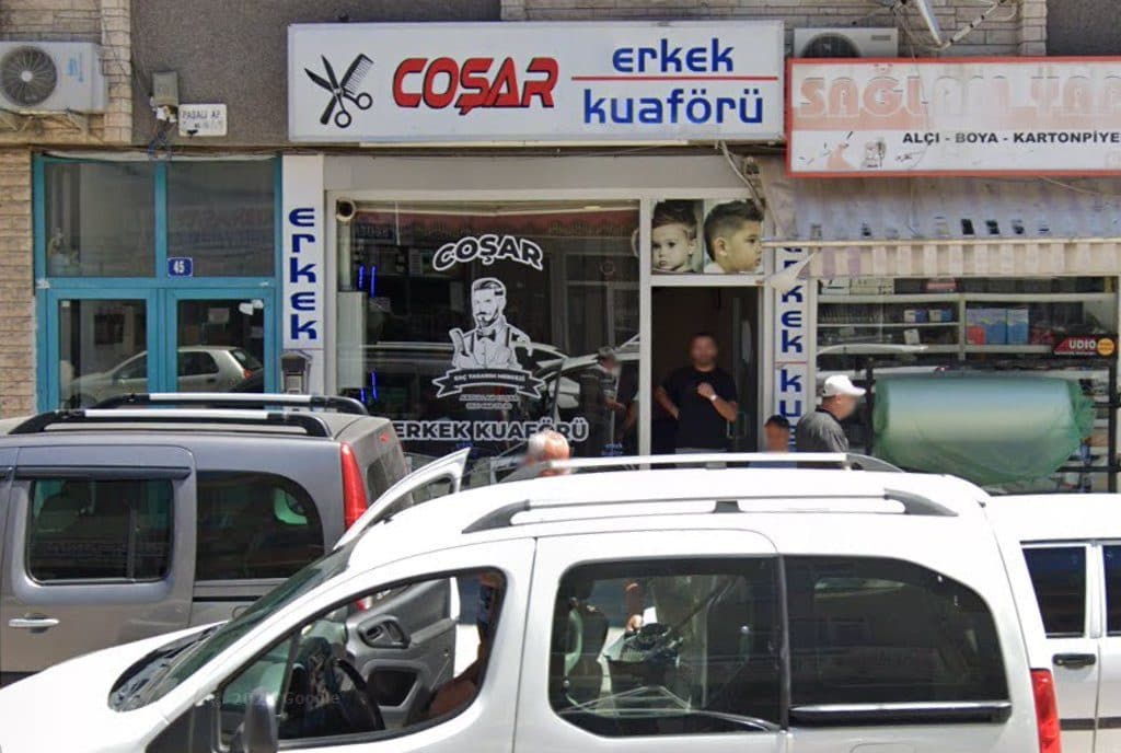 Coşar Erkek Kuaförü dükkân görünümü (Google Street View)