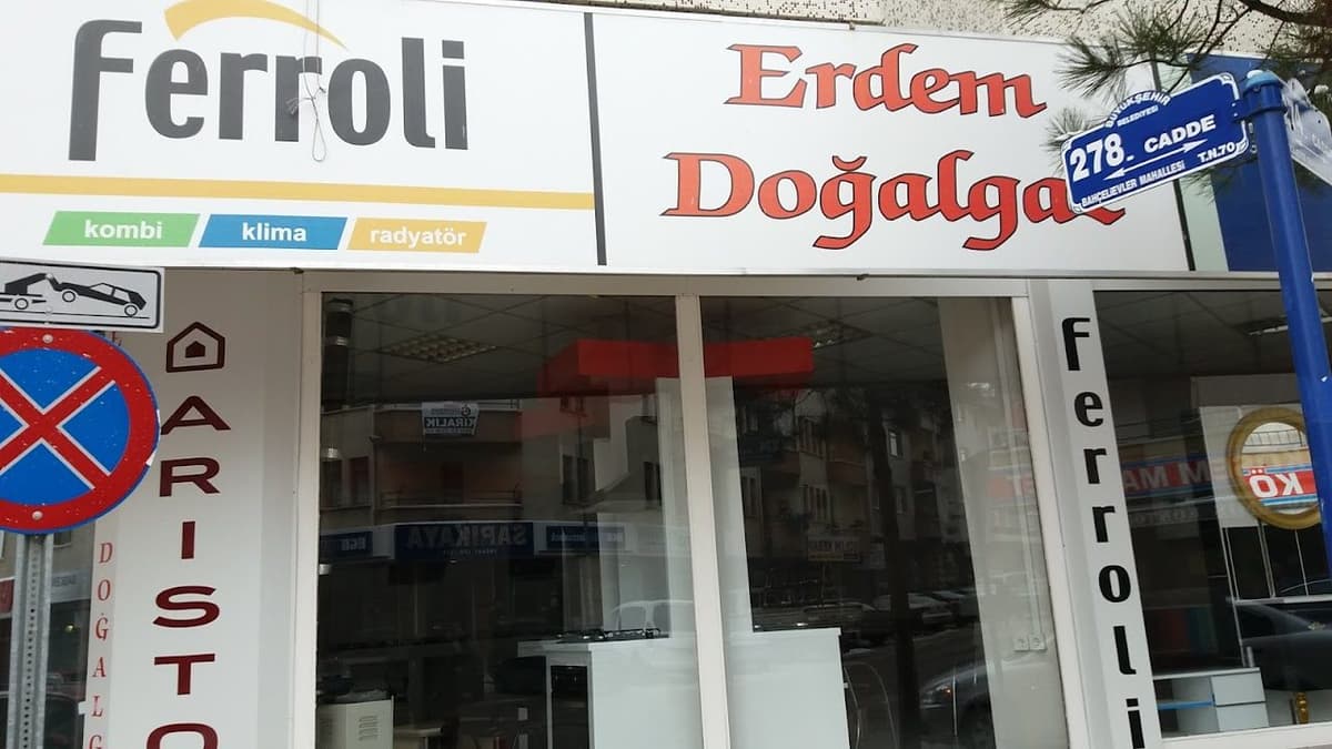 Erdem Doğalgaz mağaza cephesi ve tabelası