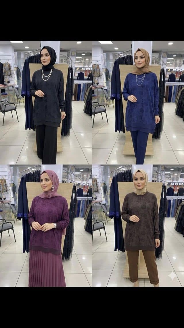 Kapüşonlu tunik-pantolon takımı