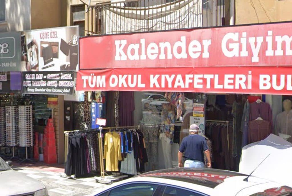 Kalender Giyim dükkân görünümü (Google Street View)