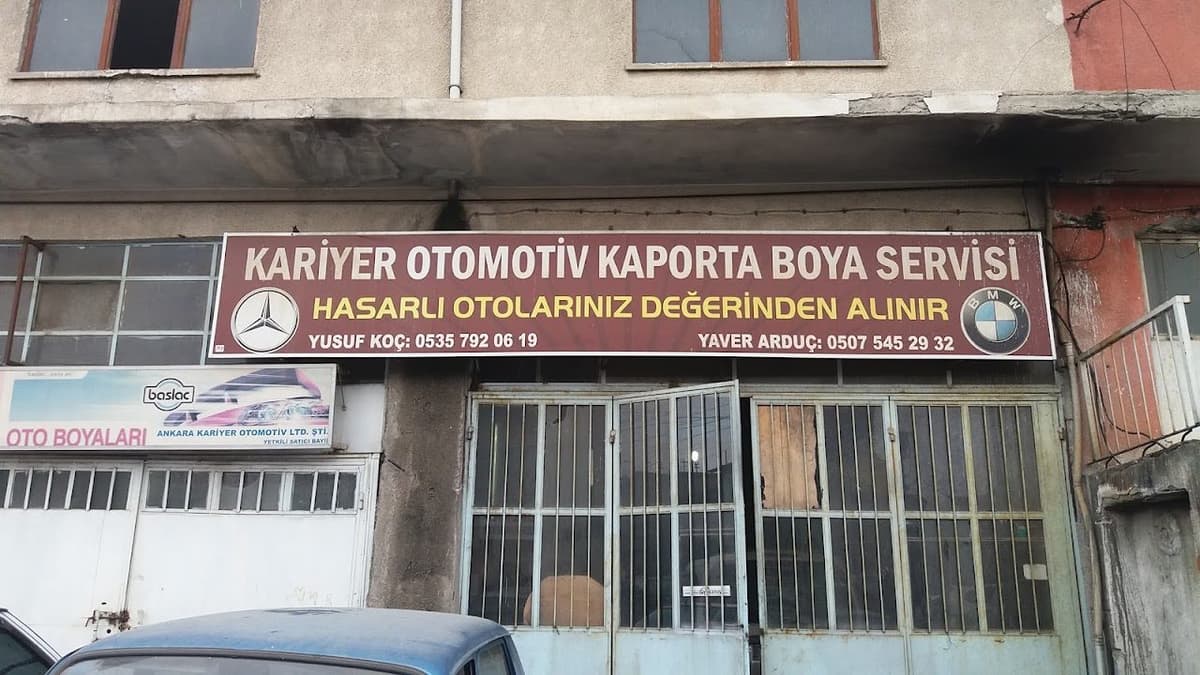 Kariyer Otomotiv Kaporta Boya Servisi dükkân tabelası
