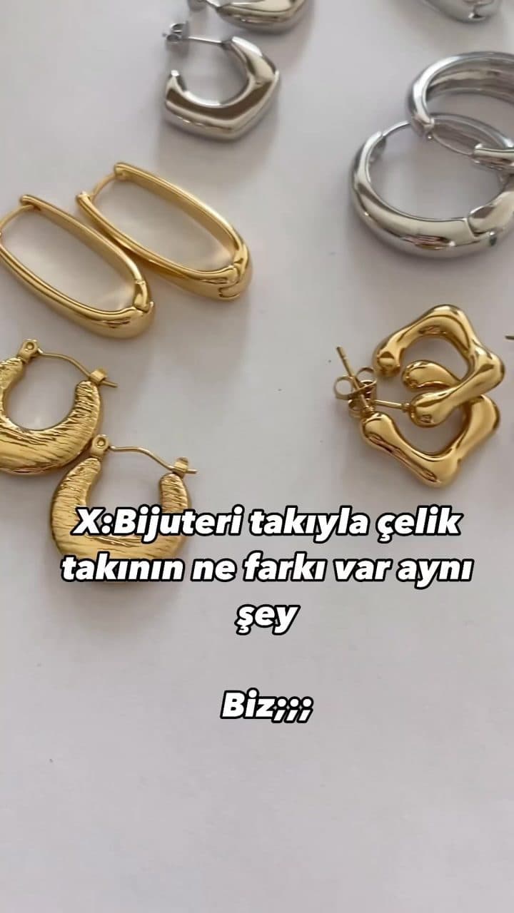 Çelik küpe ve takı koleksiyonu