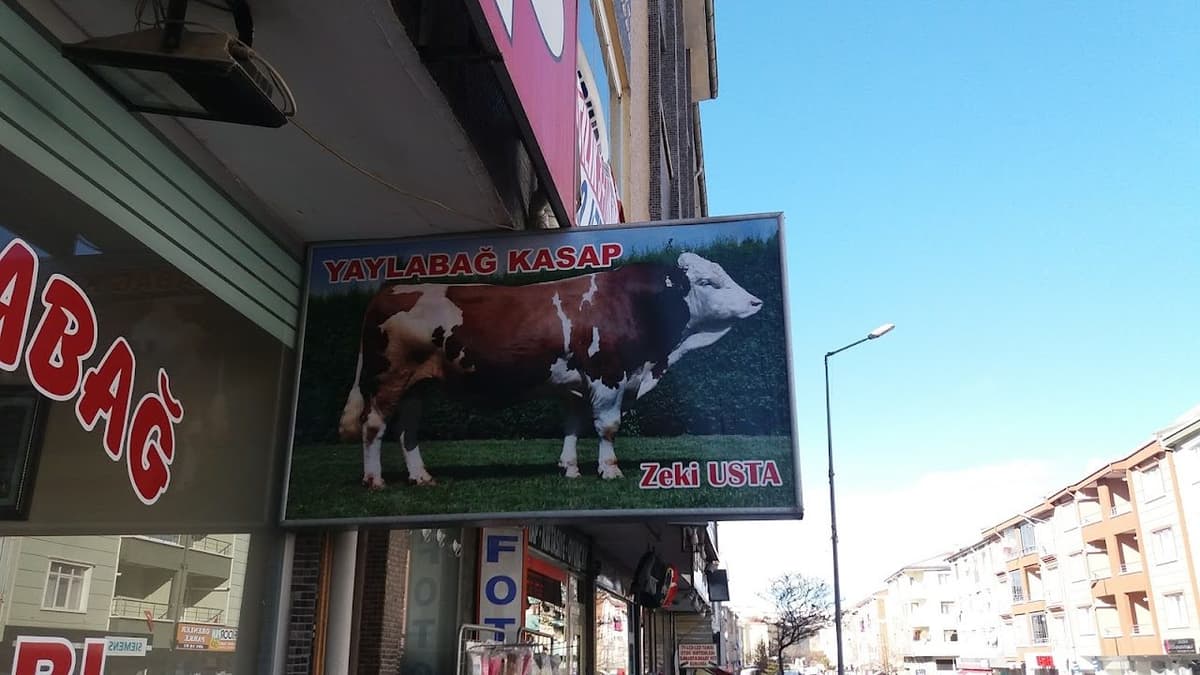 Yaylabağ Kasabı dükkân tabelası ve cephesi